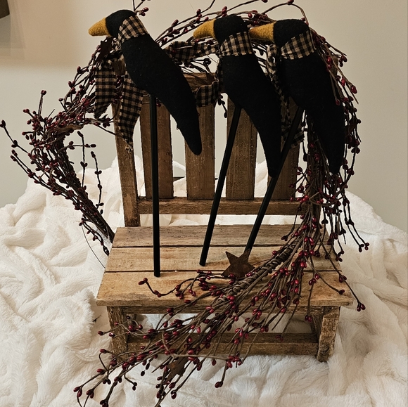 Primitive/Rustic/Country Black Crow Pokes ~ Set Of 6 - Picture 3 of 4